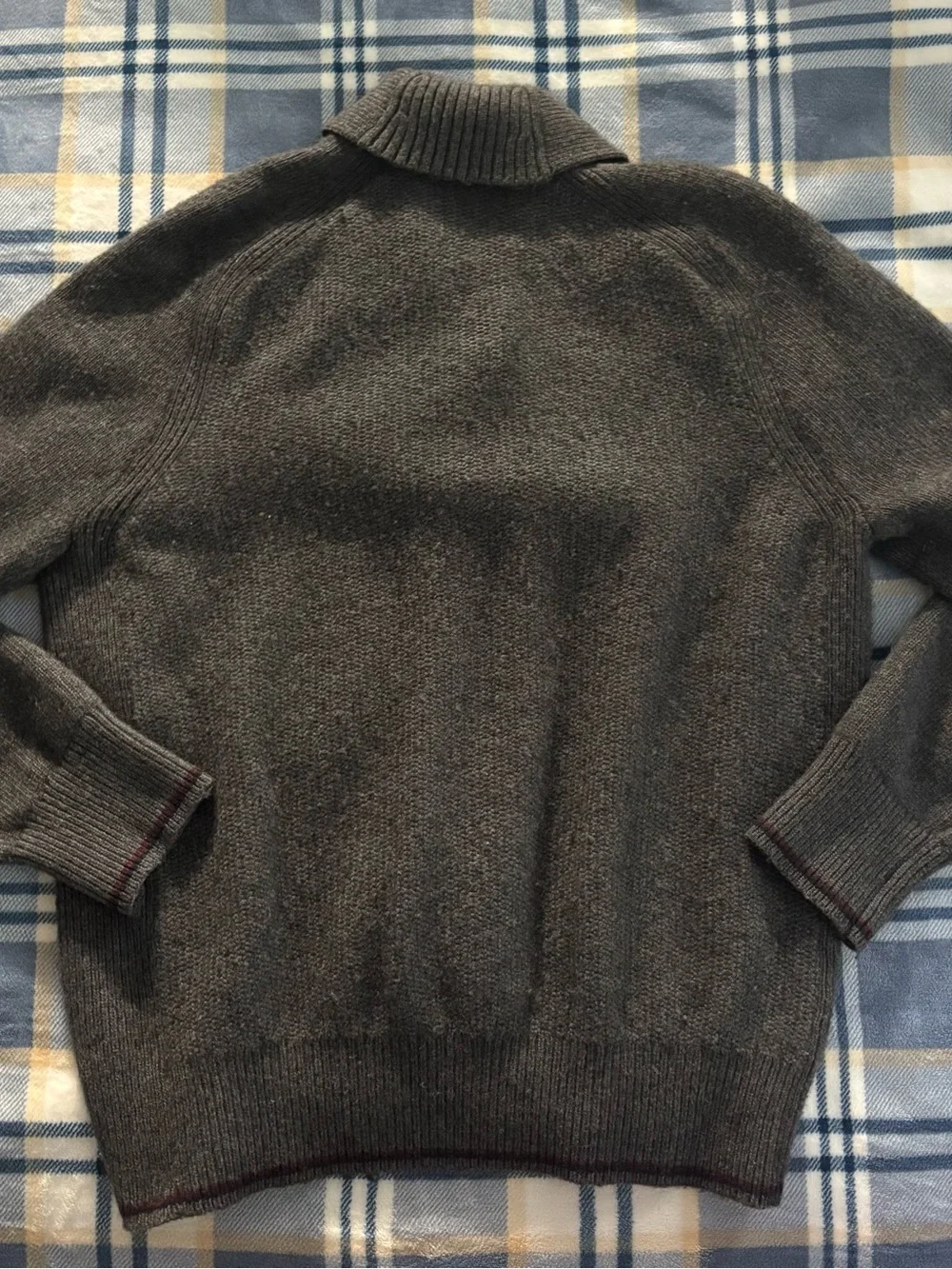 Banana Republic Men's Gray Shawl Collar Zip Sweater